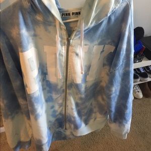 Victoria’s Secret PINK sky blue tie dye hoodie